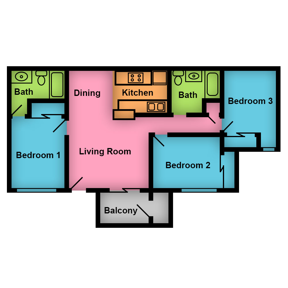 This image is the visual schematic floorplan representation of at Colores Del Sol Tucsons.
